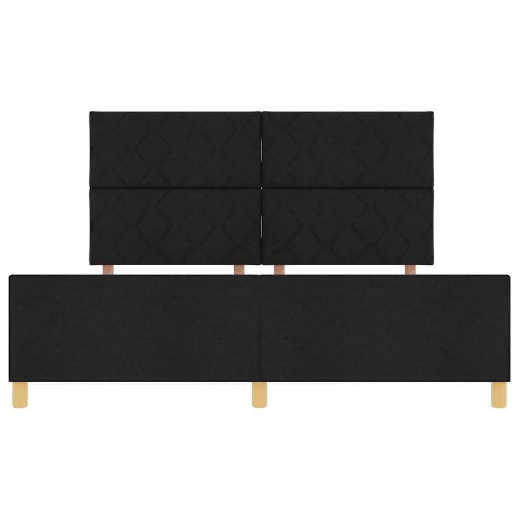 vidaXL Σκελετός Κρεβατιού με κεφαλάρι Μαύρο 180 x 200 cm ύφασμα