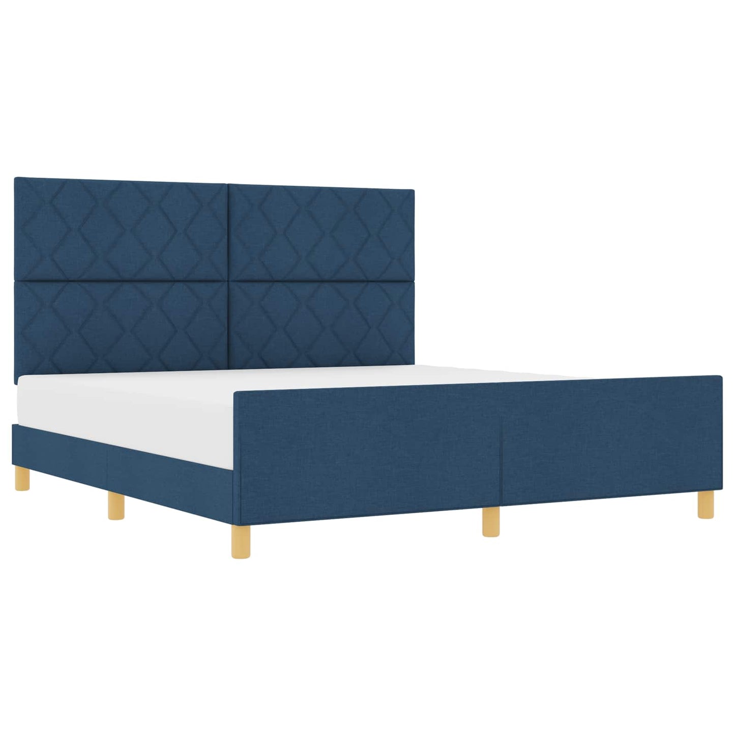 vidaXL Σκελετός Κρεβατιού με κεφαλάρι Μπλε 180 x 200 cm ύφασμα