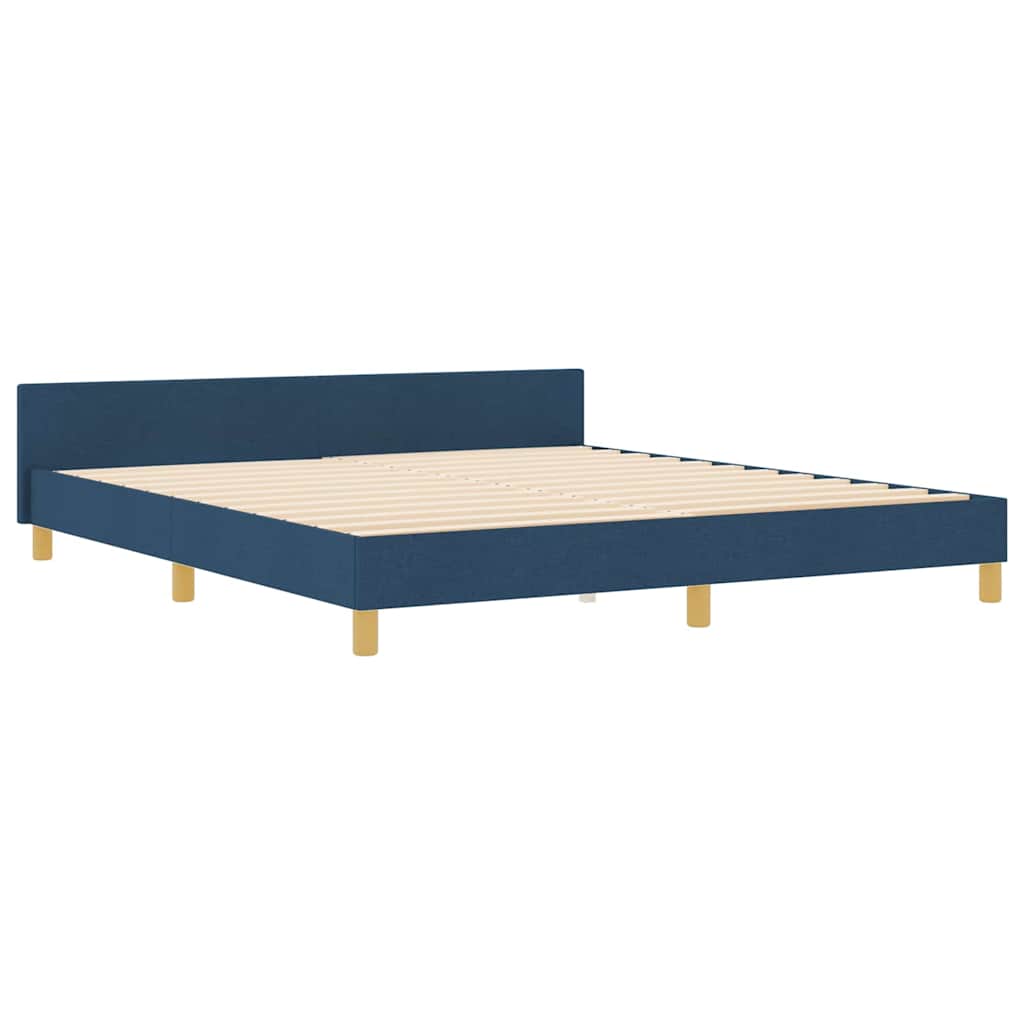vidaXL Σκελετός Κρεβατιού με κεφαλάρι Μπλε 180 x 200 cm ύφασμα