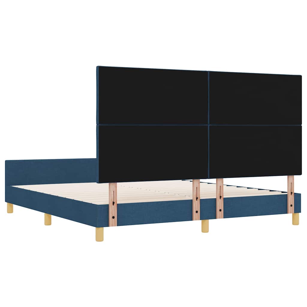 vidaXL Σκελετός Κρεβατιού με κεφαλάρι Μπλε 180 x 200 cm ύφασμα