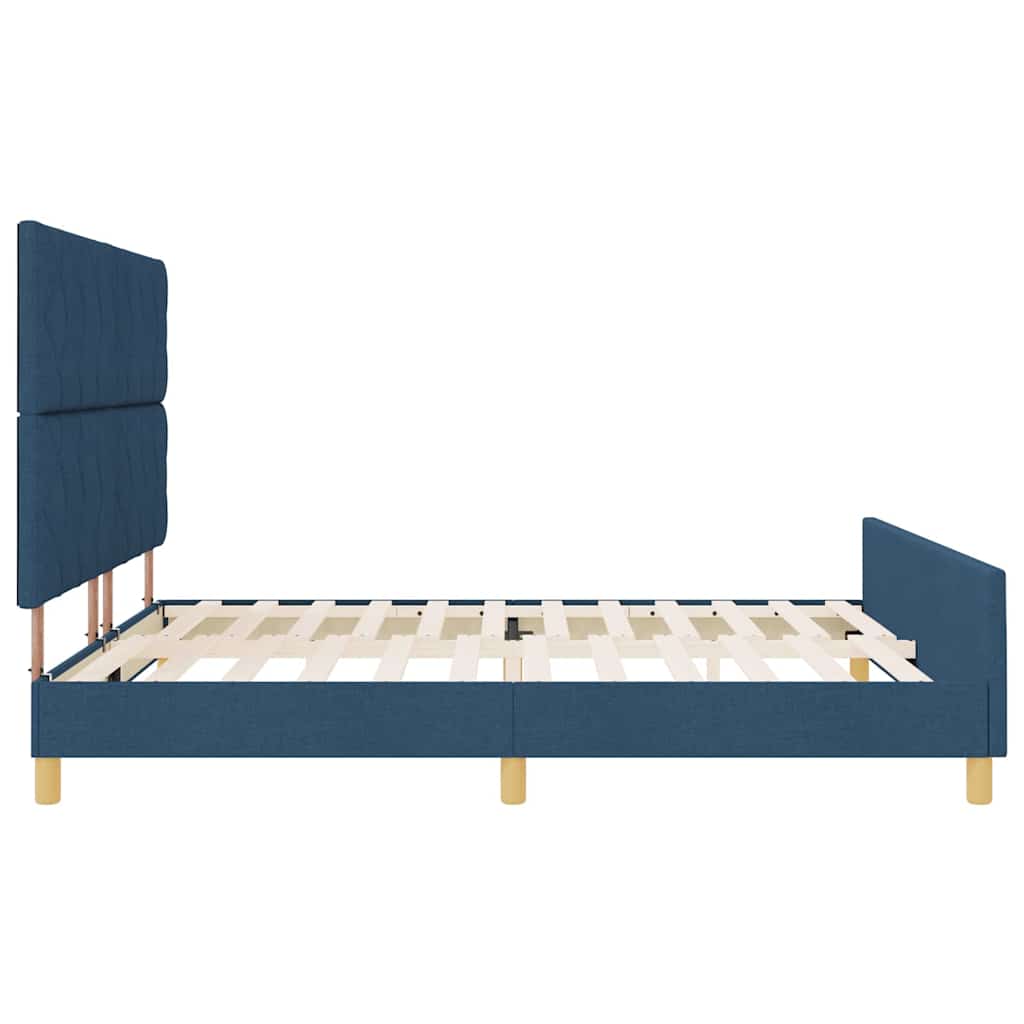 vidaXL Σκελετός Κρεβατιού με κεφαλάρι Μπλε 180 x 200 cm ύφασμα