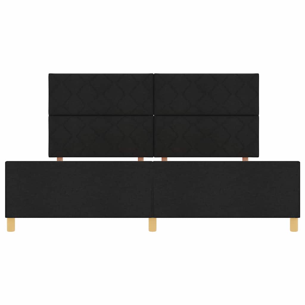 vidaXL Σκελετός Κρεβατιού με κεφαλάρι Μαύρο 200 x 200 cm ύφασμα