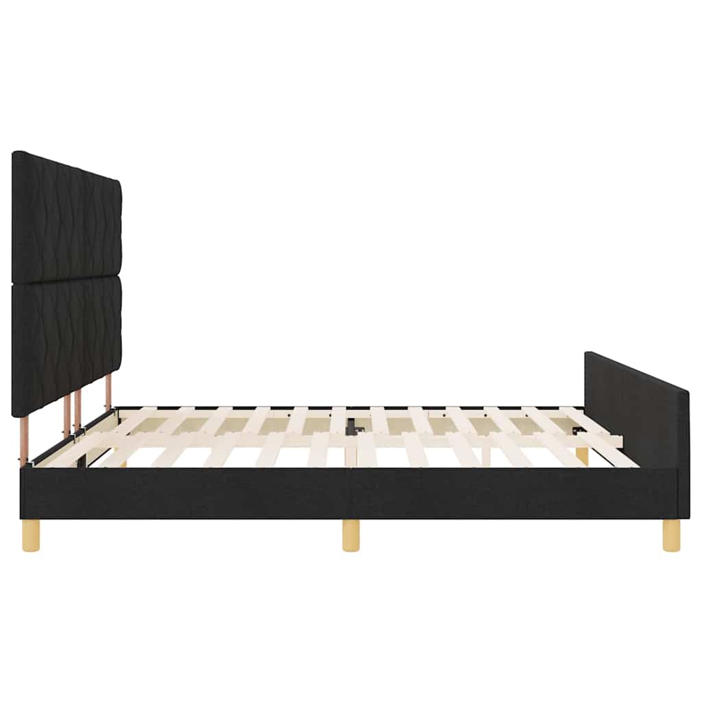 vidaXL Σκελετός Κρεβατιού με κεφαλάρι Μαύρο 200 x 200 cm ύφασμα