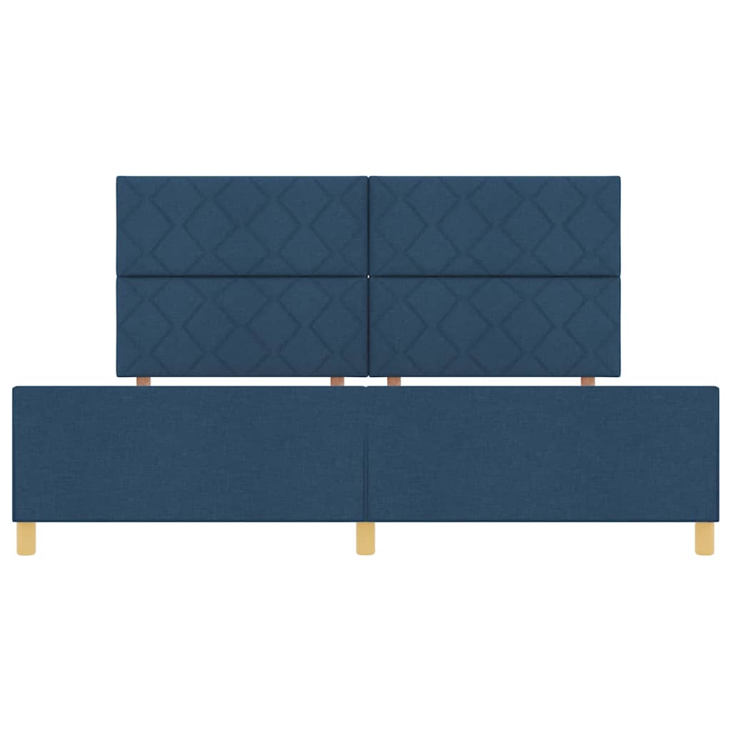 vidaXL Σκελετός Κρεβατιού με κεφαλάρι Μπλε 200 x 200 cm ύφασμα