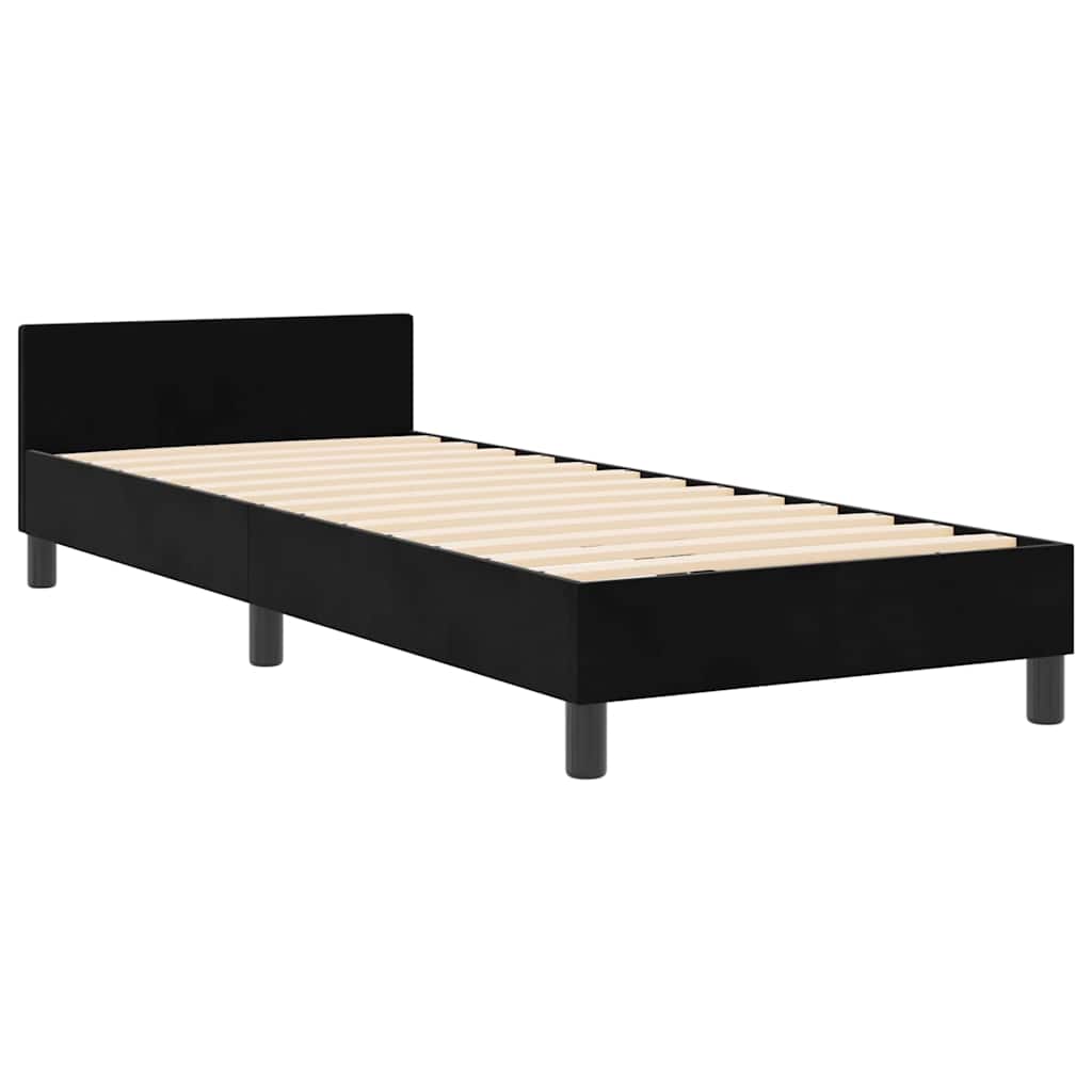 vidaXL Κρεβάτι με ελατήρια με κεφαλάρι Μαύρο 80 x 200 cm Βελούδο