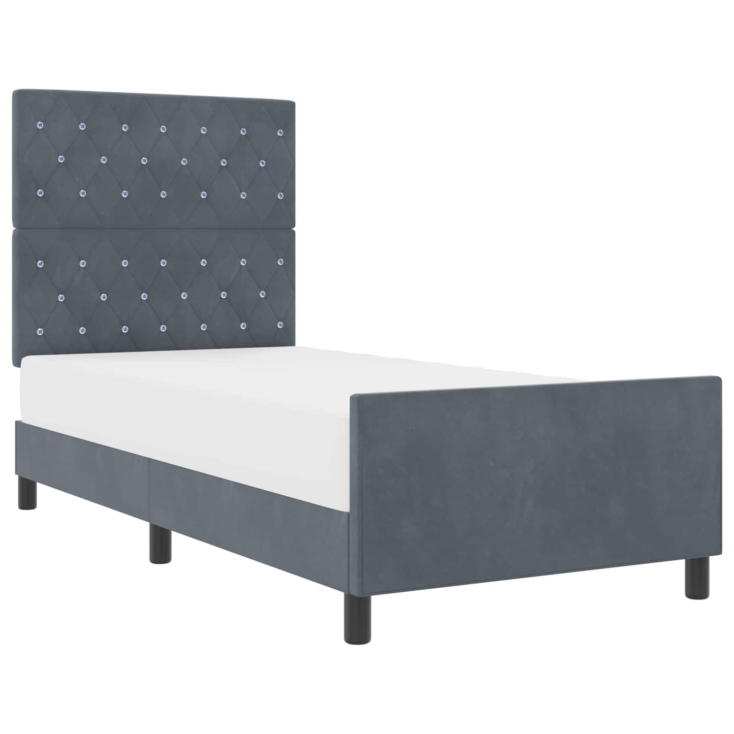 vidaXL Κρεβάτι με ελατήρια Σκούρο γκρι 100 x 200 cm Βελούδο