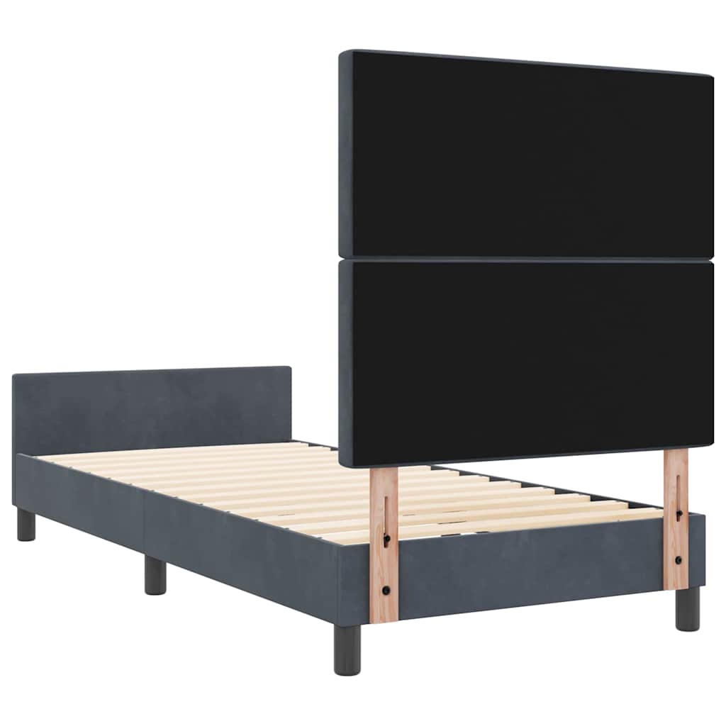 vidaXL Κρεβάτι με ελατήρια Σκούρο γκρι 100 x 200 cm Βελούδο