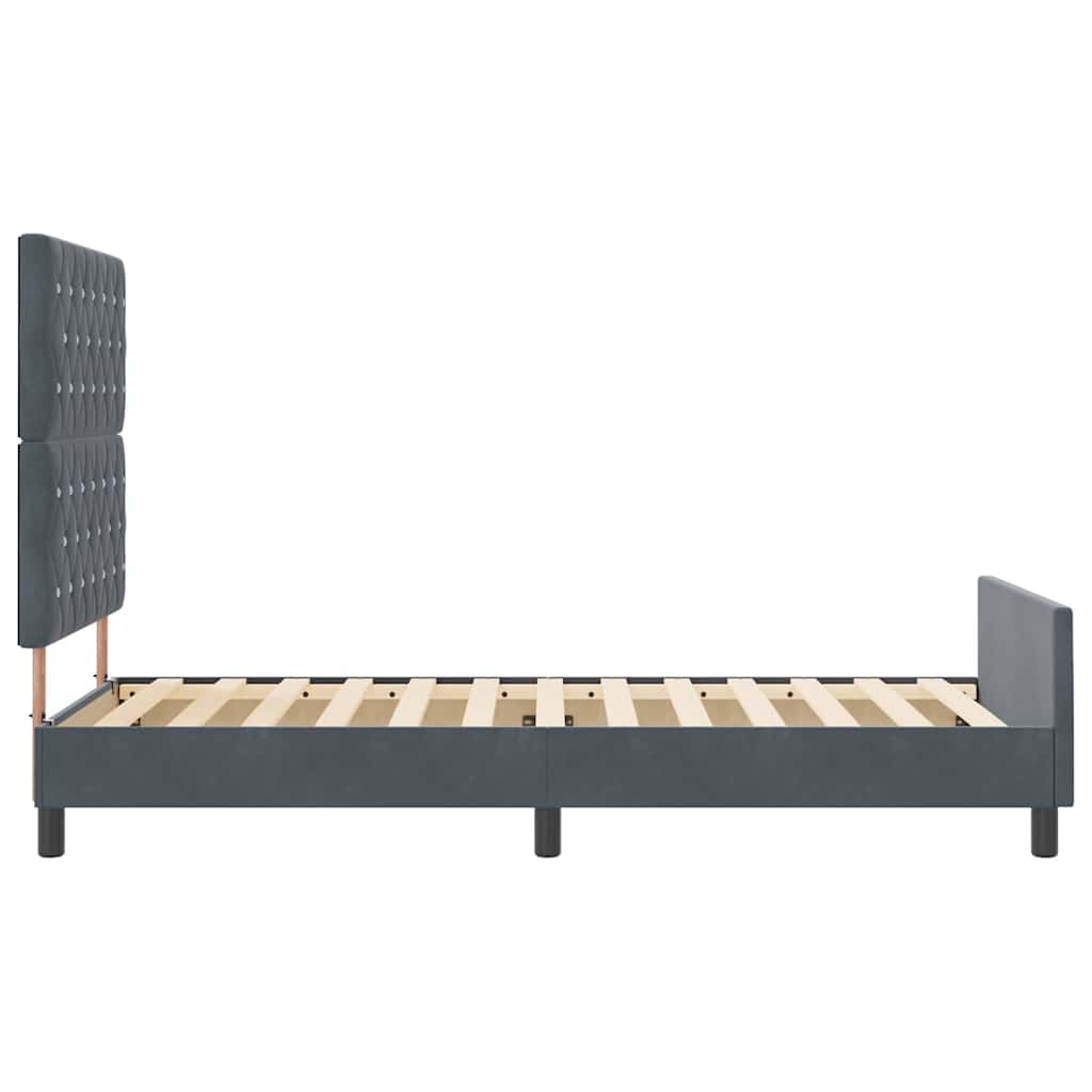 vidaXL Κρεβάτι με ελατήρια Σκούρο γκρι 100 x 200 cm Βελούδο