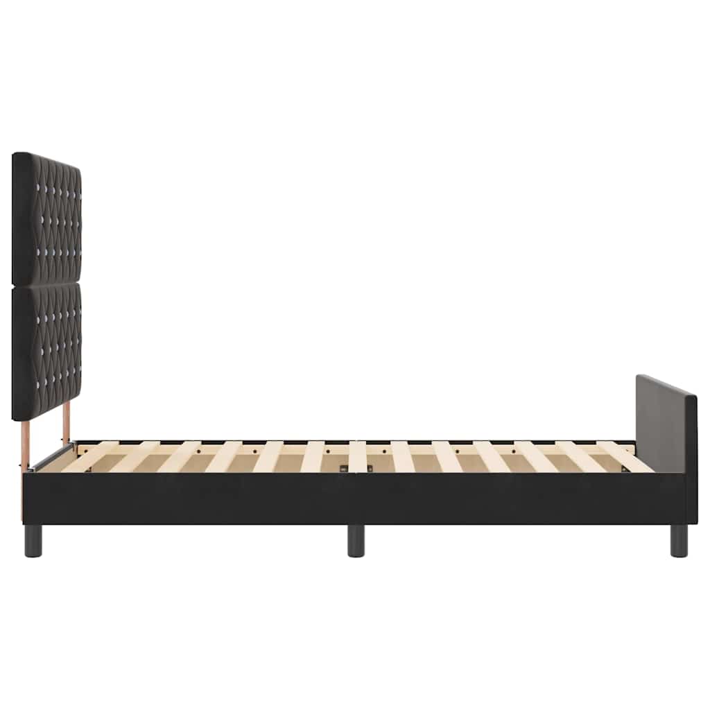 vidaXL Κρεβάτι με ελατήρια με κεφαλάρι Μαύρο 100 x 200 cm Βελούδο