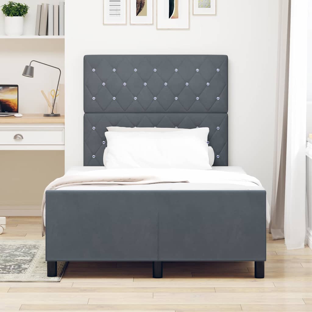 vidaXL Κρεβάτι με ελατήρια Σκούρο γκρι 120 x 200 cm Βελούδο