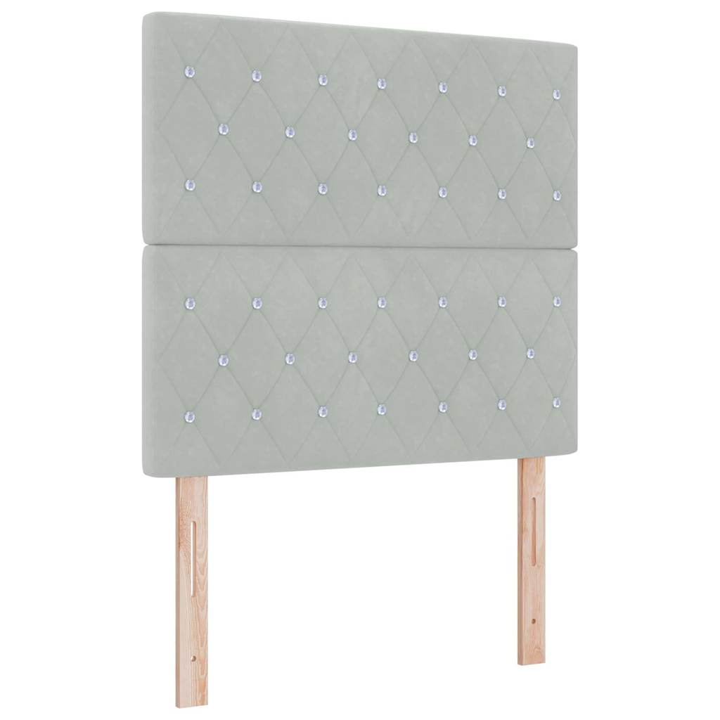 vidaXL Κρεβάτι με ελατήρια Ανοιχτό γκρι 120 x 200 cm Βελούδο
