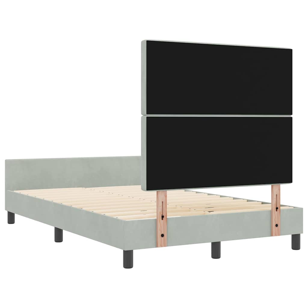 vidaXL Κρεβάτι με ελατήρια Ανοιχτό γκρι 120 x 200 cm Βελούδο