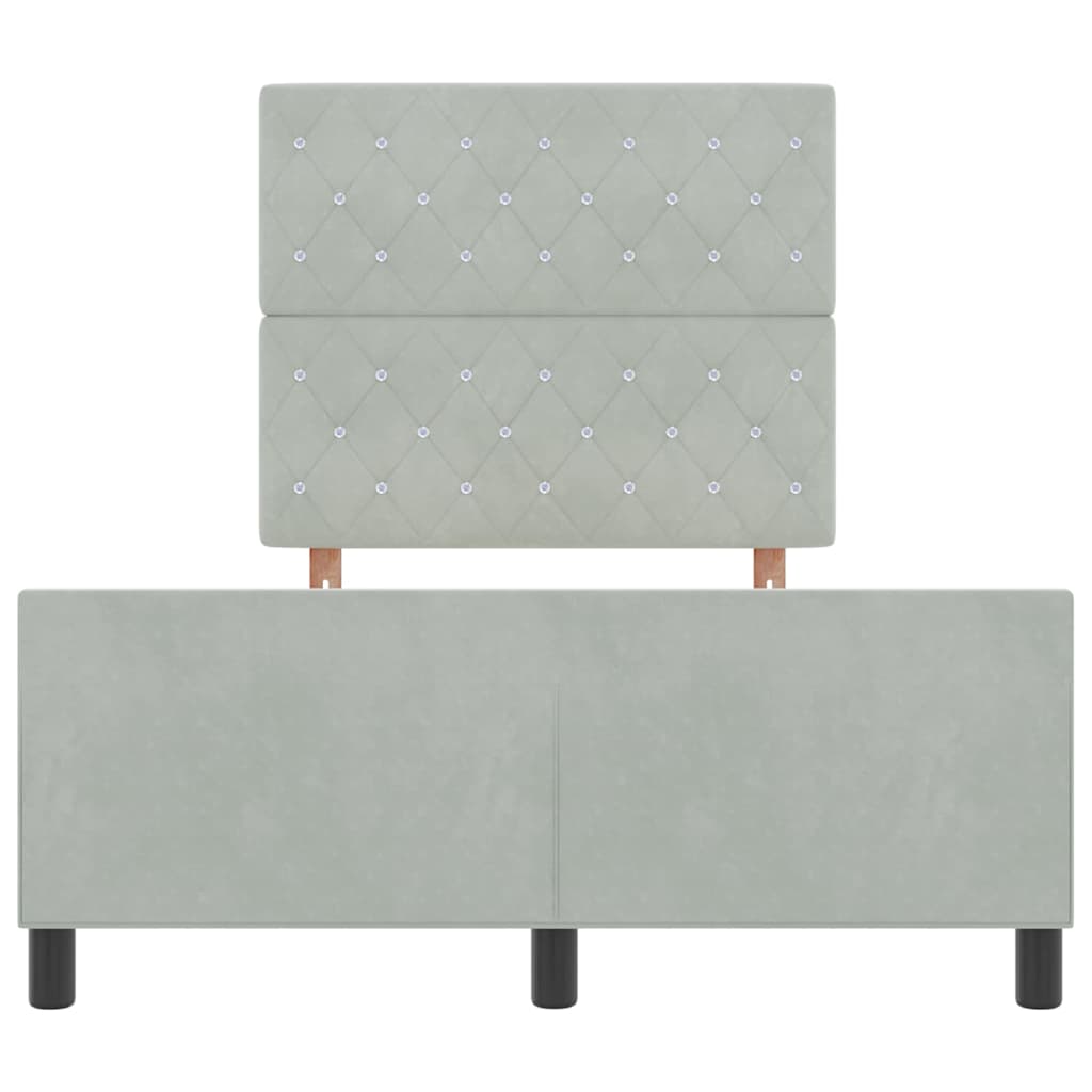 vidaXL Κρεβάτι με ελατήρια Ανοιχτό γκρι 120 x 200 cm Βελούδο