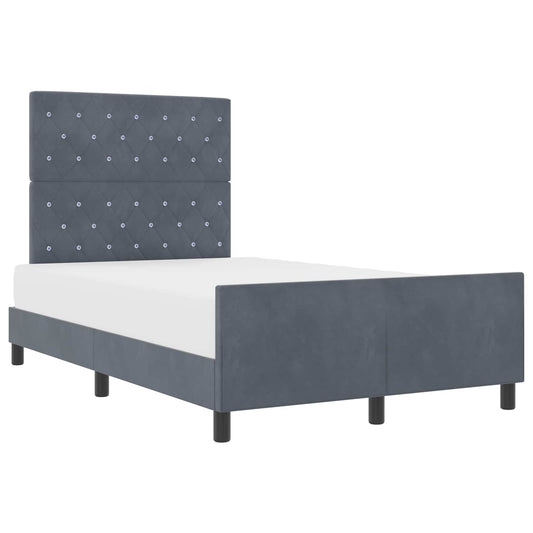 vidaXL Κρεβάτι με ελατήρια Σκούρο γκρι 120 x 200 cm Βελούδο
