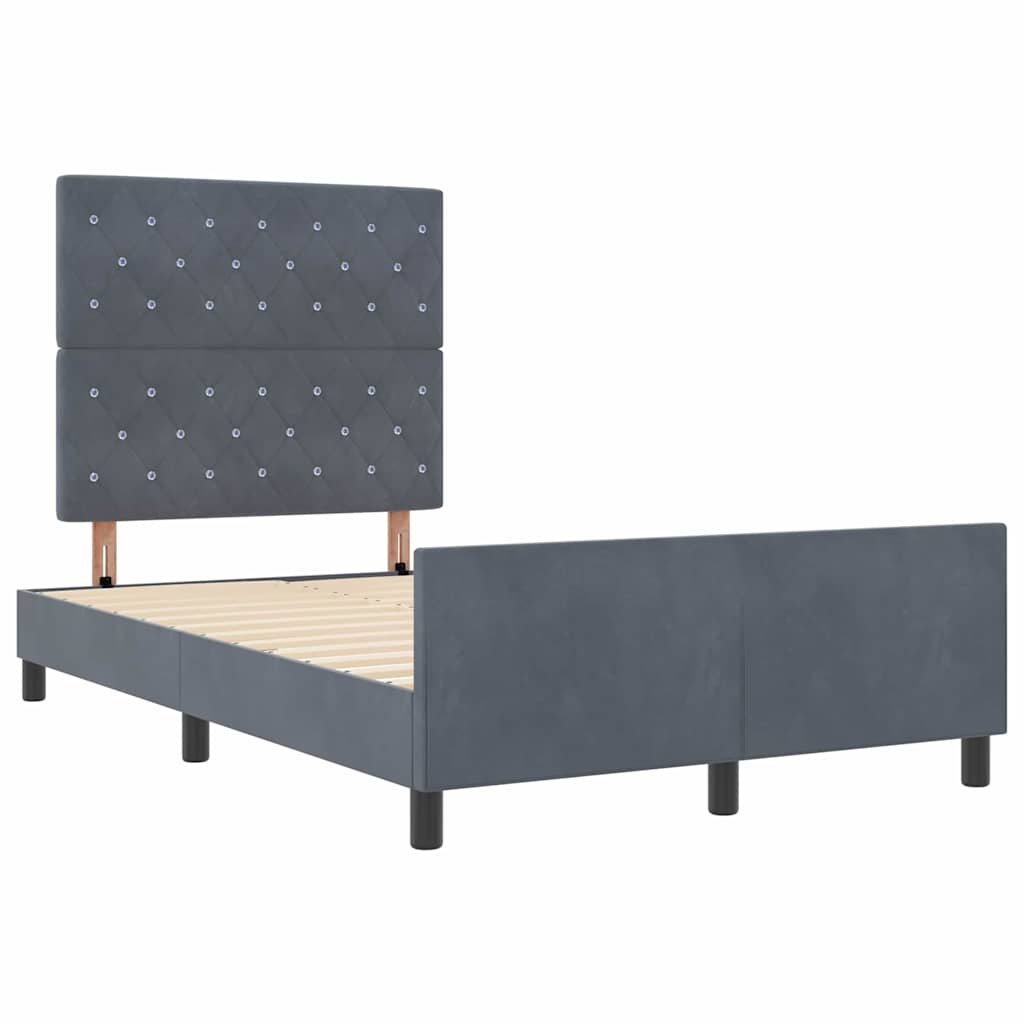 vidaXL Κρεβάτι με ελατήρια Σκούρο γκρι 120 x 200 cm Βελούδο