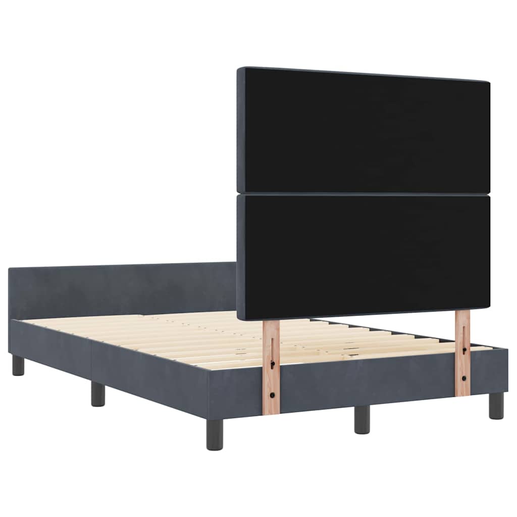 vidaXL Κρεβάτι με ελατήρια Σκούρο γκρι 120 x 200 cm Βελούδο