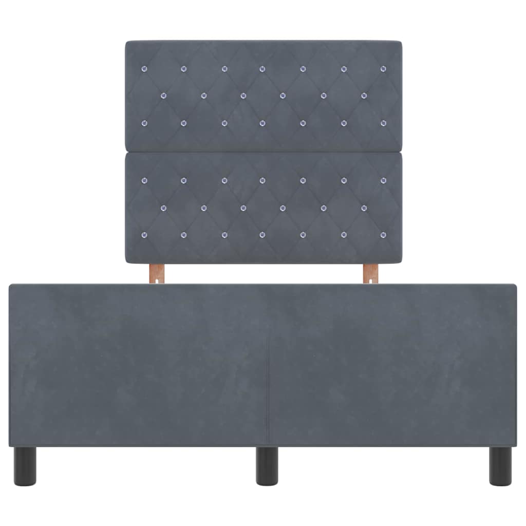 vidaXL Κρεβάτι με ελατήρια Σκούρο γκρι 120 x 200 cm Βελούδο