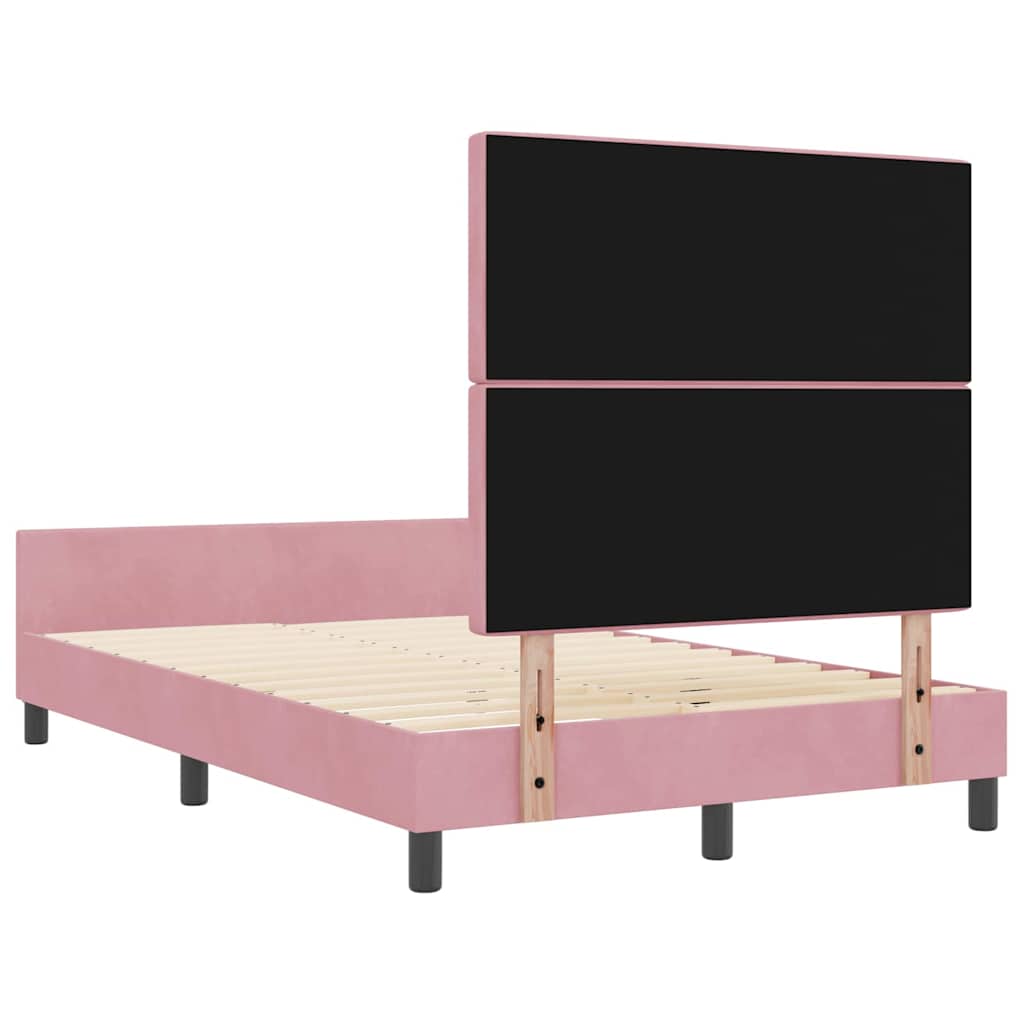 vidaXL Κρεβάτι με ελατήρια με κεφαλάρι Ροζ 120 x 200 cm Βελούδο
