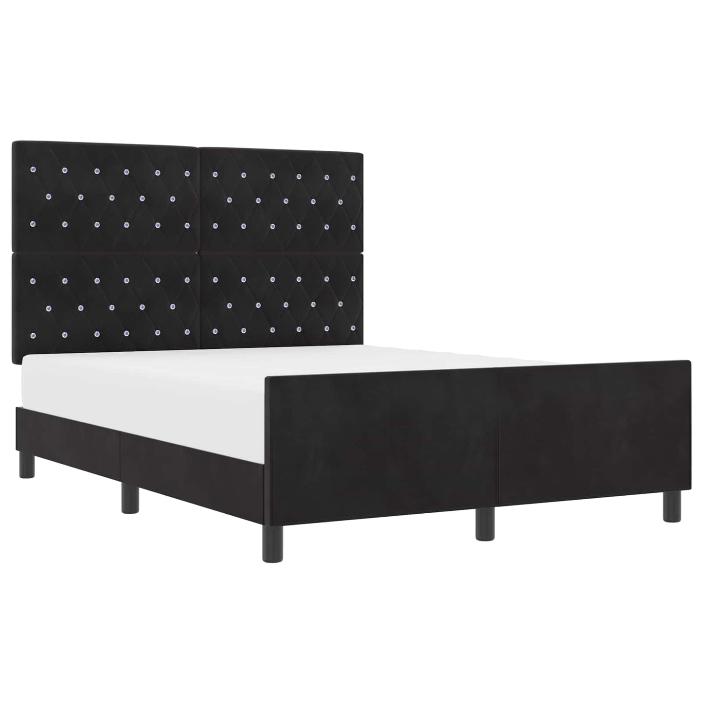 vidaXL Κρεβάτι με ελατήρια με κεφαλάρι Μαύρο 140 x 190 cm Βελούδο