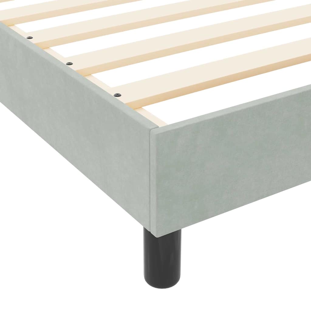 vidaXL Κρεβάτι με ελατήρια Ανοιχτό γκρι 160 x 200 cm Βελούδο