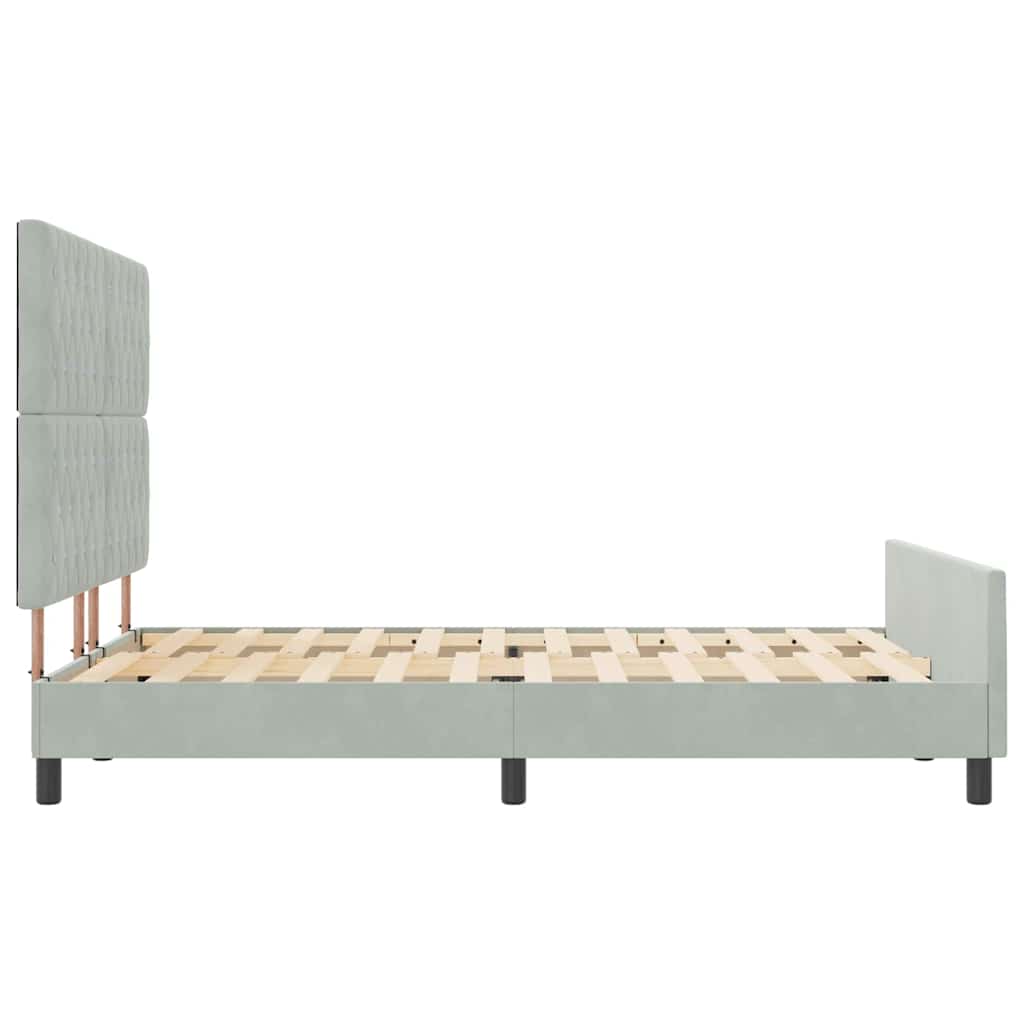 vidaXL Κρεβάτι με ελατήρια Ανοιχτό γκρι 160 x 200 cm Βελούδο