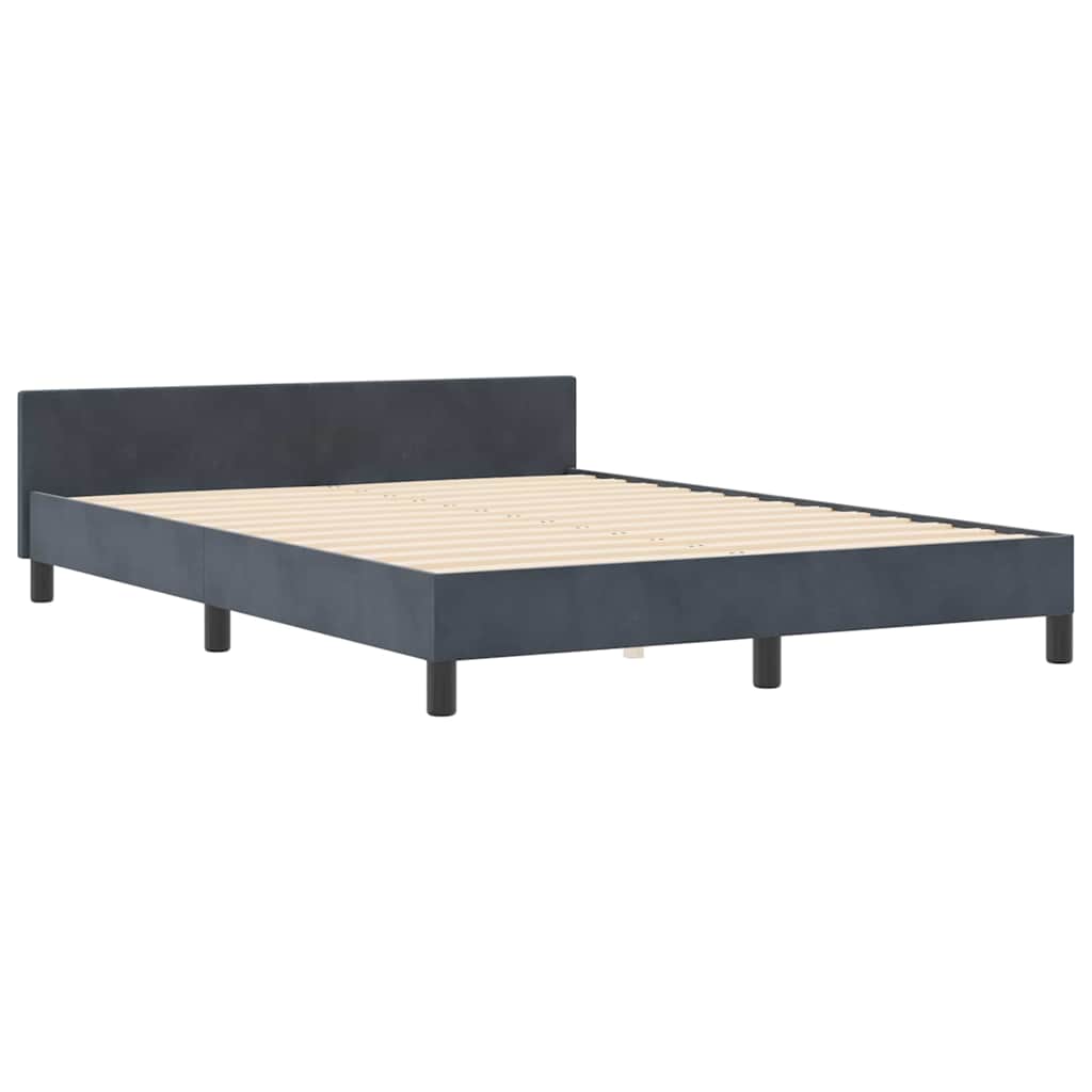 vidaXL Κρεβάτι με ελατήρια Σκούρο γκρι 160 x 200 cm Βελούδο