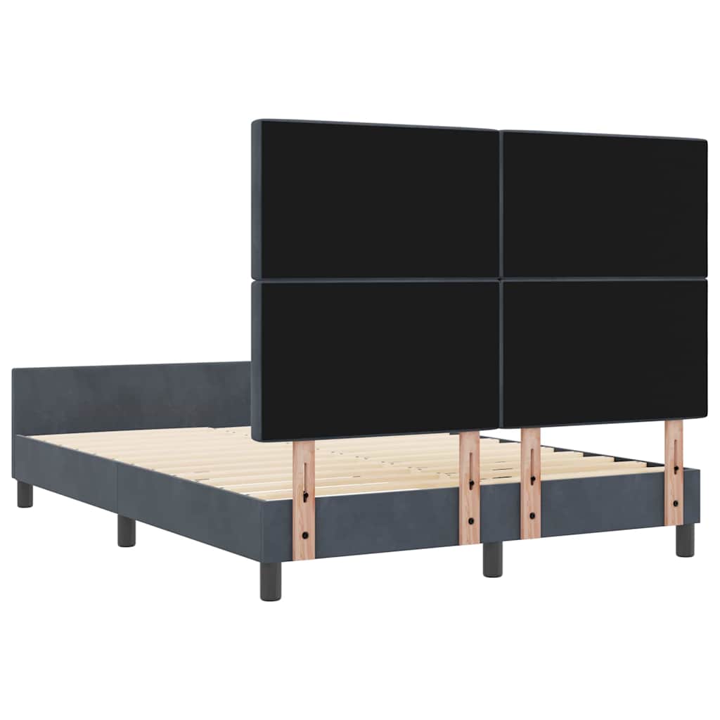 vidaXL Κρεβάτι με ελατήρια Σκούρο γκρι 160 x 200 cm Βελούδο