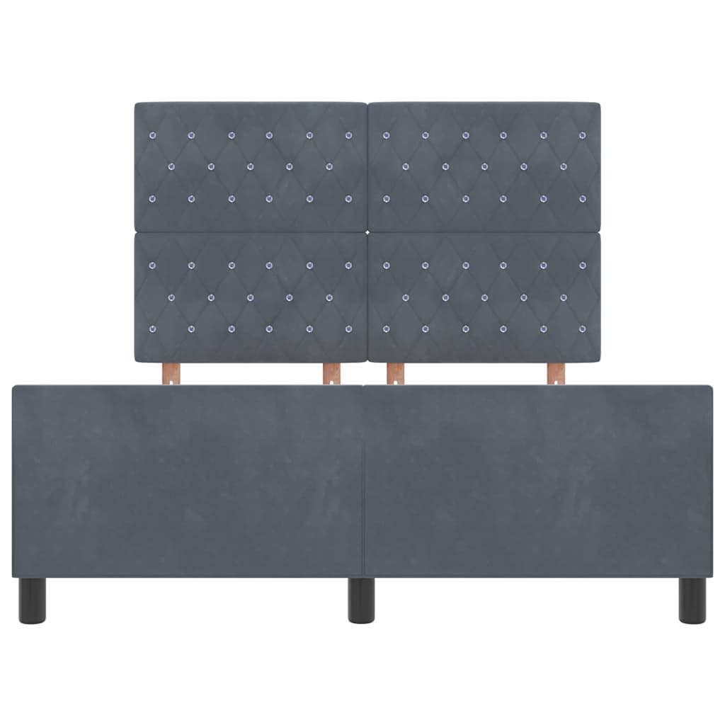 vidaXL Κρεβάτι με ελατήρια Σκούρο γκρι 160 x 200 cm Βελούδο