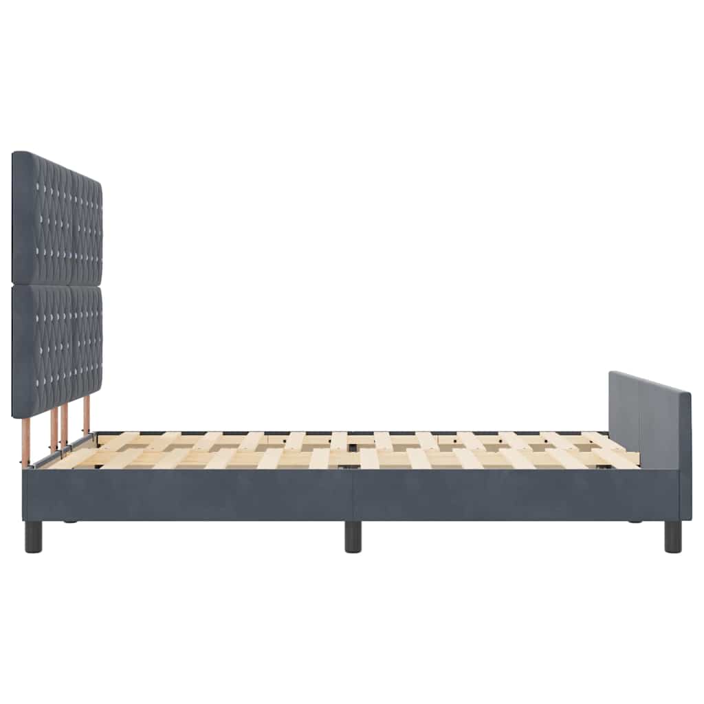 vidaXL Κρεβάτι με ελατήρια Σκούρο γκρι 160 x 200 cm Βελούδο
