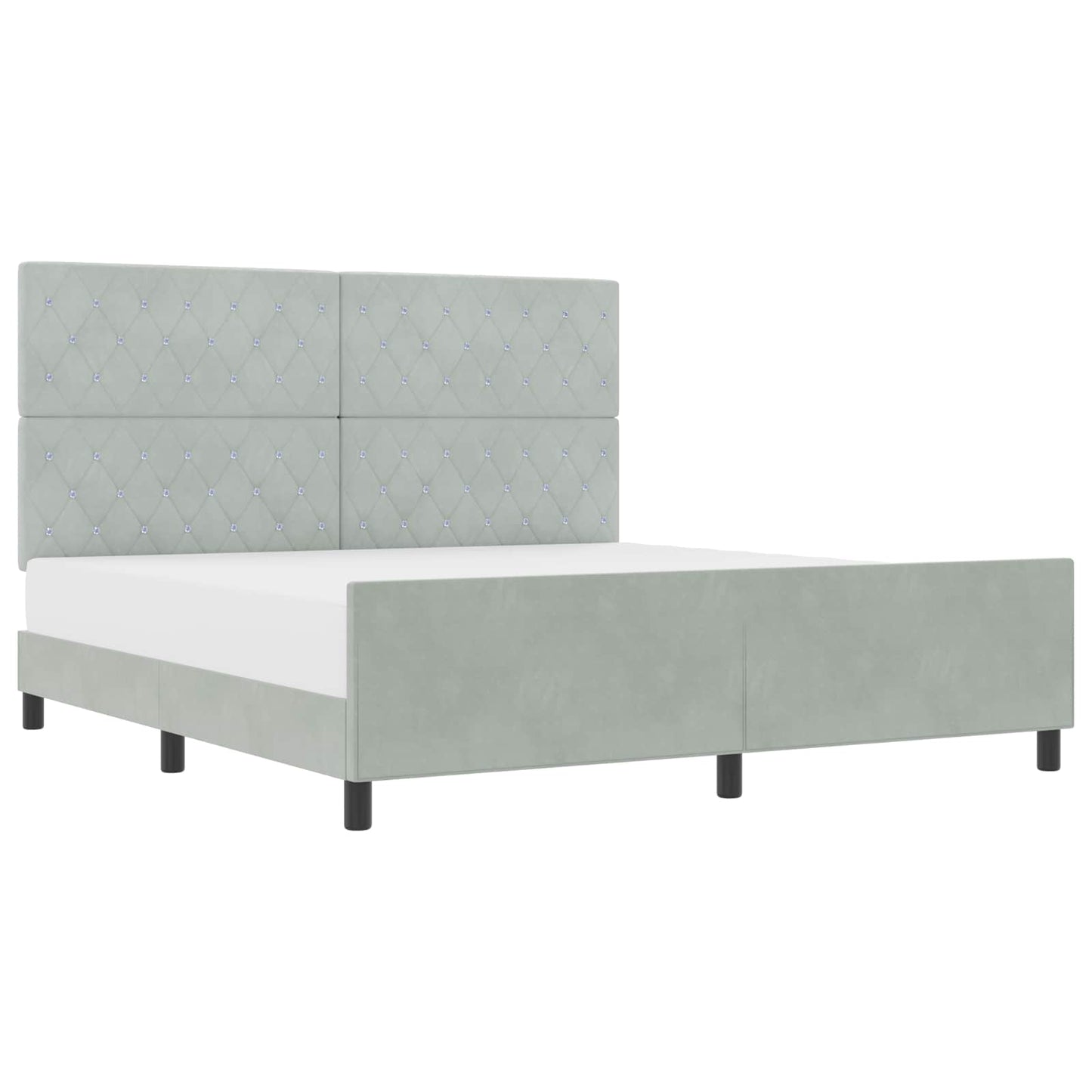vidaXL Κρεβάτι με ελατήρια Ανοιχτό γκρι 180 x 200 cm Βελούδο