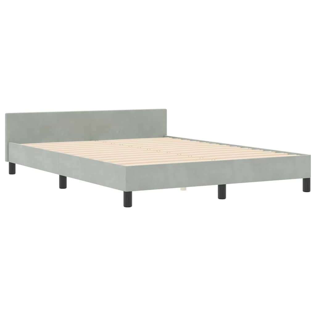 vidaXL Κρεβάτι με ελατήρια Ανοιχτό γκρι 180 x 200 cm Βελούδο