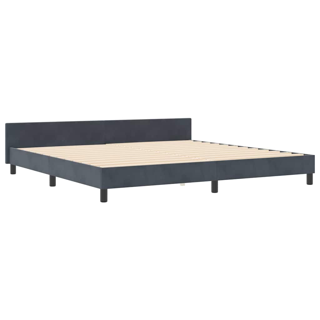 vidaXL Κρεβάτι με ελατήρια Σκούρο γκρι 200 x 200 cm Βελούδο