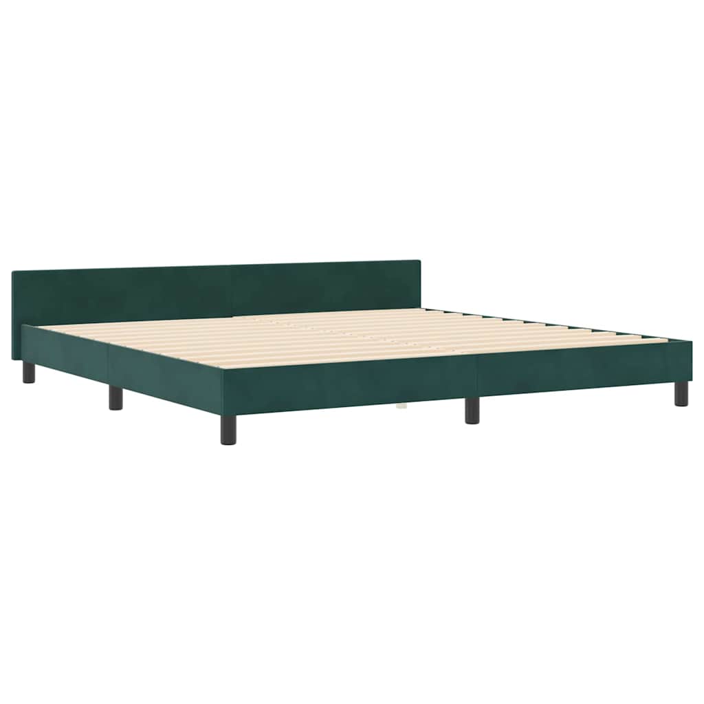 vidaXL Κρεβάτι με ελατήρια Σκούρο Πράσινο 200 x 200 cm Βελούδο