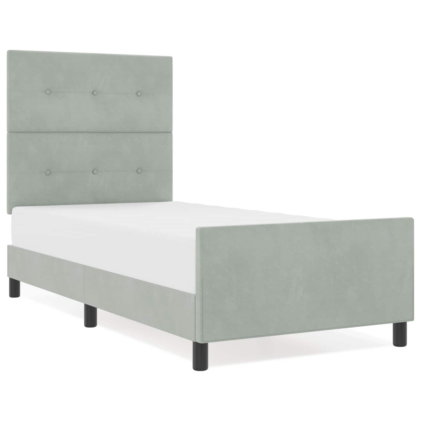 vidaXL Κρεβάτι με ελατήρια Ανοιχτό γκρι 80 x 200 cm Βελούδο