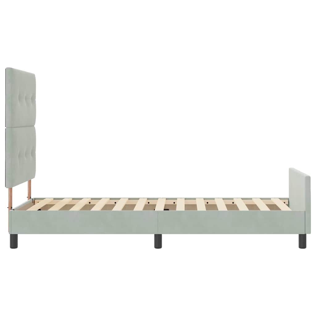 vidaXL Κρεβάτι με ελατήρια Ανοιχτό γκρι 80 x 200 cm Βελούδο