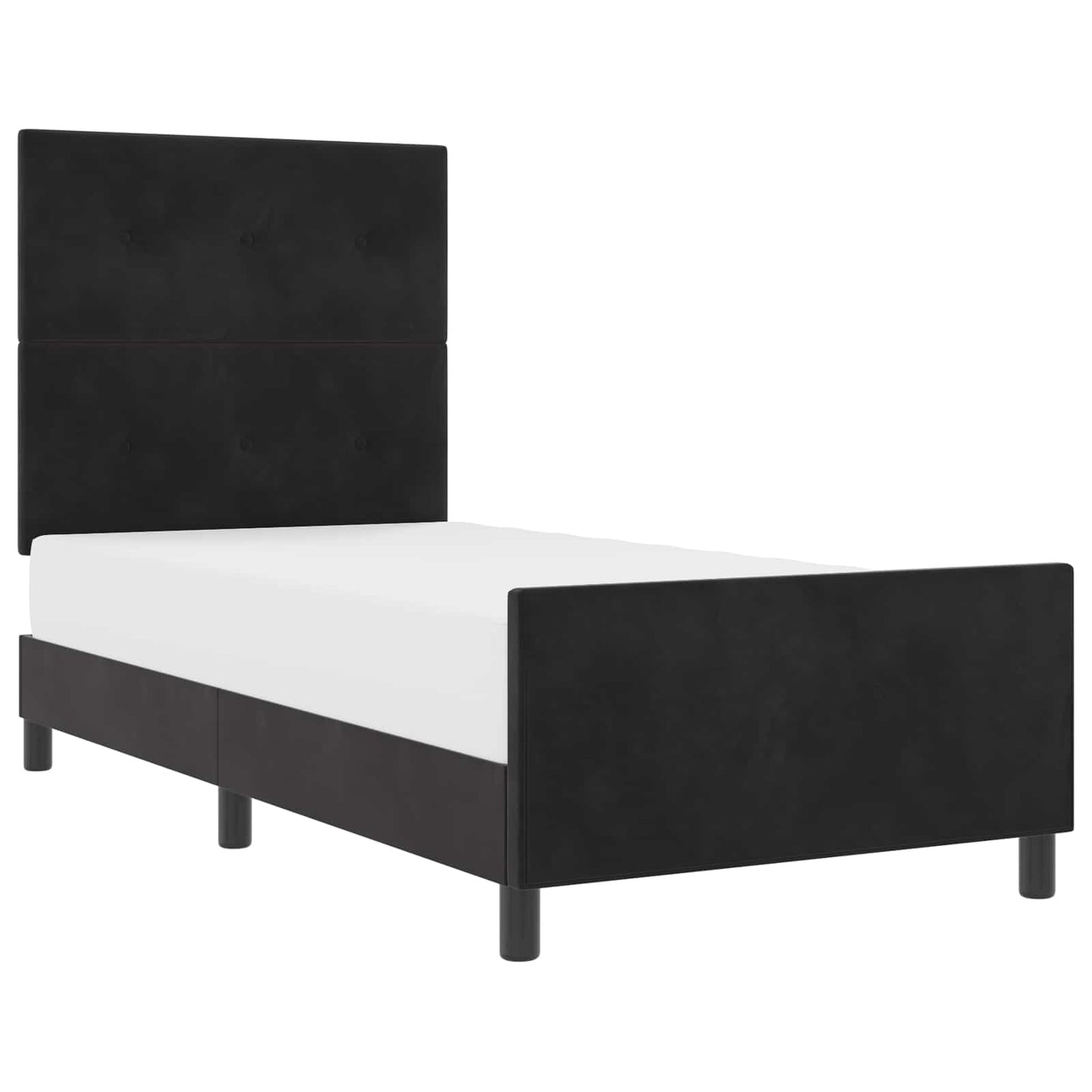 vidaXL Κρεβάτι με ελατήρια με κεφαλάρι Μαύρο 80 x 200 cm Βελούδο