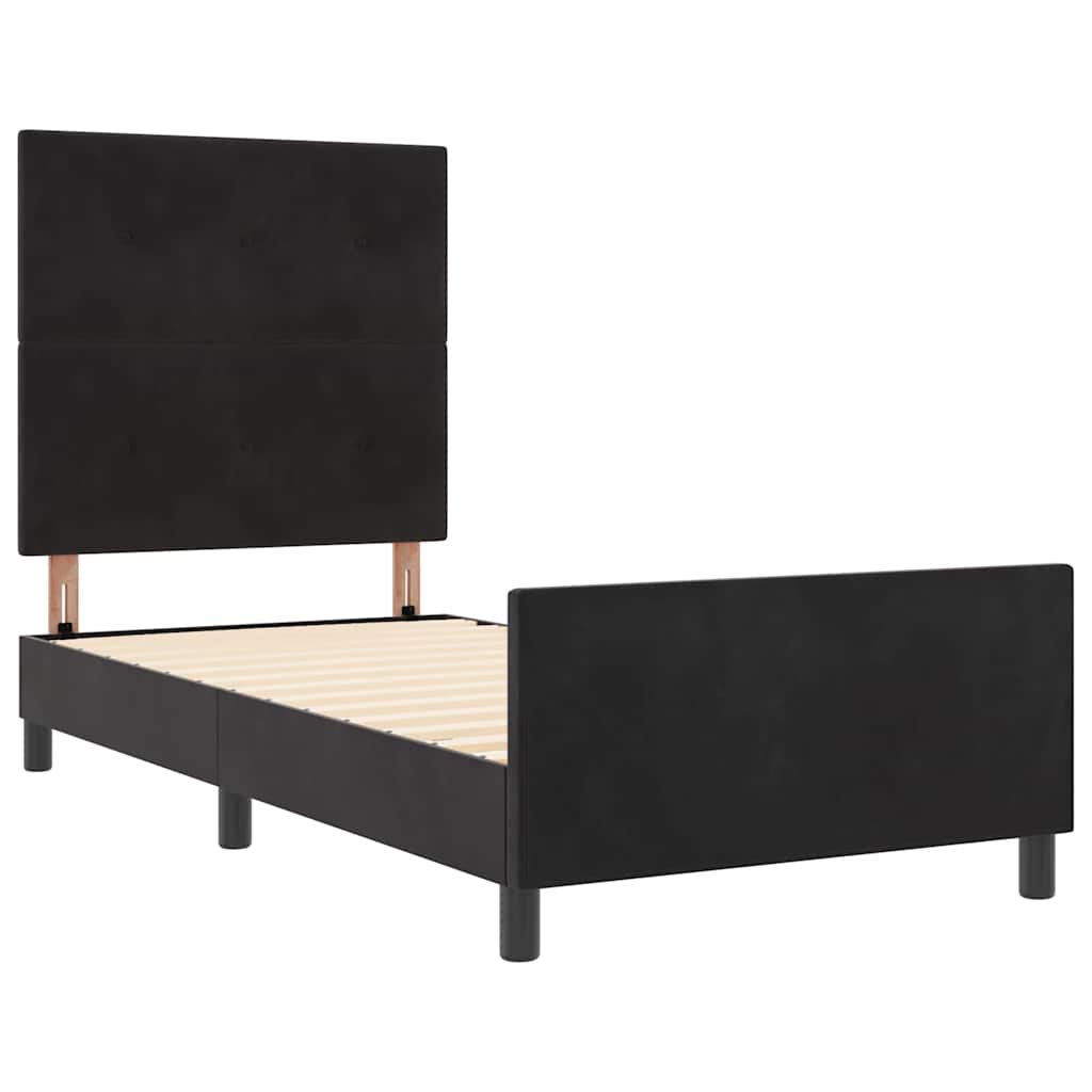 vidaXL Κρεβάτι με ελατήρια με κεφαλάρι Μαύρο 80 x 200 cm Βελούδο