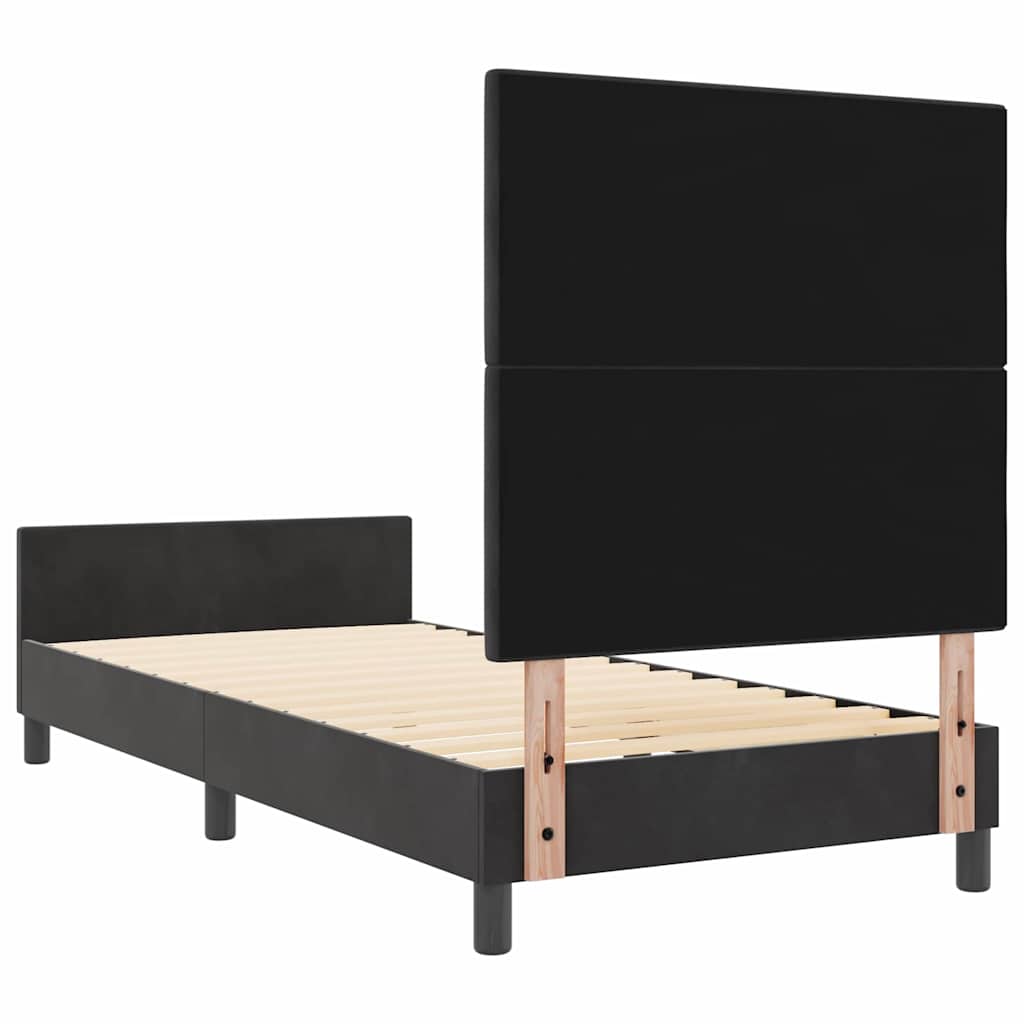 vidaXL Κρεβάτι με ελατήρια με κεφαλάρι Μαύρο 80 x 200 cm Βελούδο