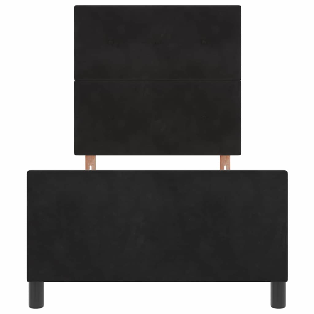vidaXL Κρεβάτι με ελατήρια με κεφαλάρι Μαύρο 80 x 200 cm Βελούδο