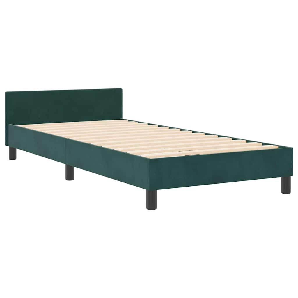 vidaXL Κρεβάτι με ελατήρια Σκούρο Πράσινο 80 x 200 cm Βελούδο