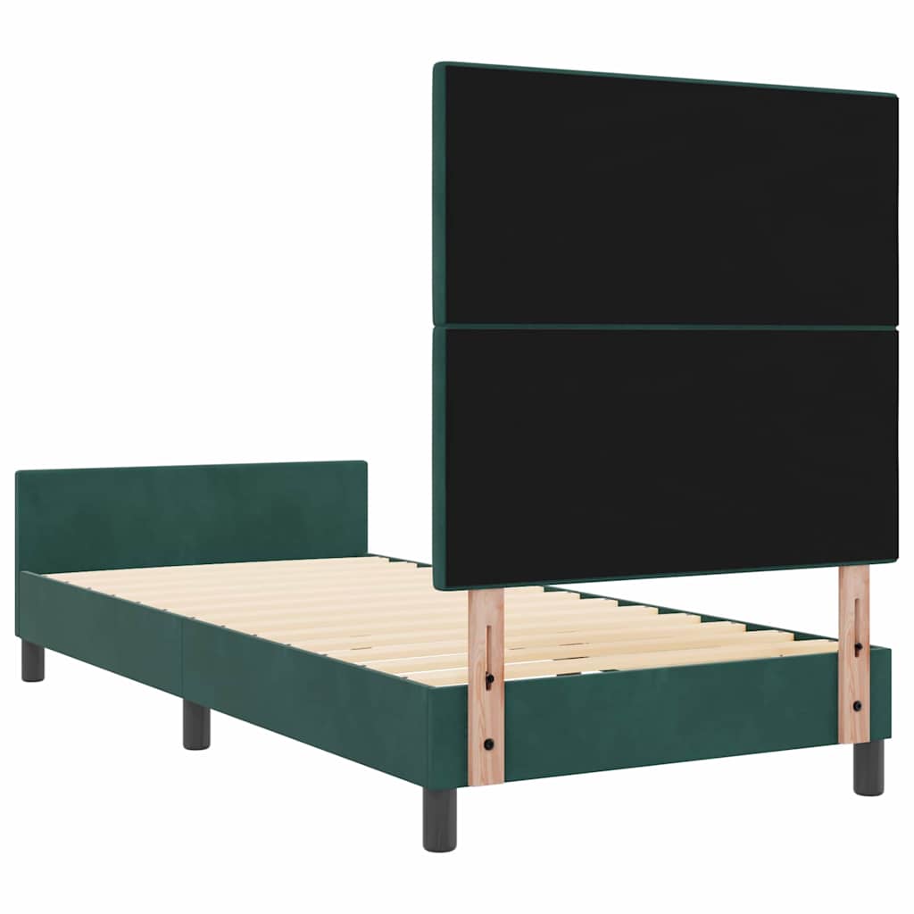 vidaXL Κρεβάτι με ελατήρια Σκούρο Πράσινο 80 x 200 cm Βελούδο