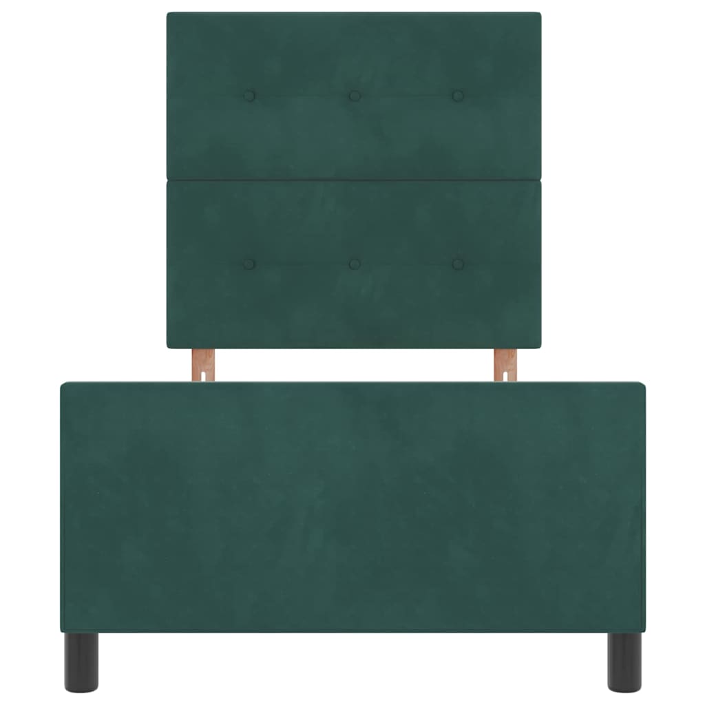 vidaXL Κρεβάτι με ελατήρια Σκούρο Πράσινο 80 x 200 cm Βελούδο