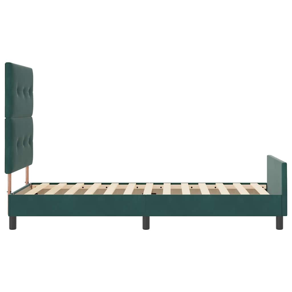 vidaXL Κρεβάτι με ελατήρια Σκούρο Πράσινο 80 x 200 cm Βελούδο