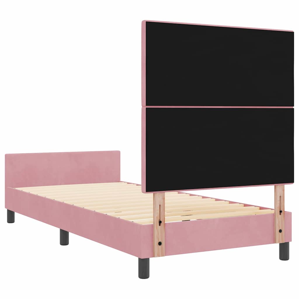 vidaXL Κρεβάτι με ελατήρια με κεφαλάρι Ροζ 80 x 200 cm Βελούδο