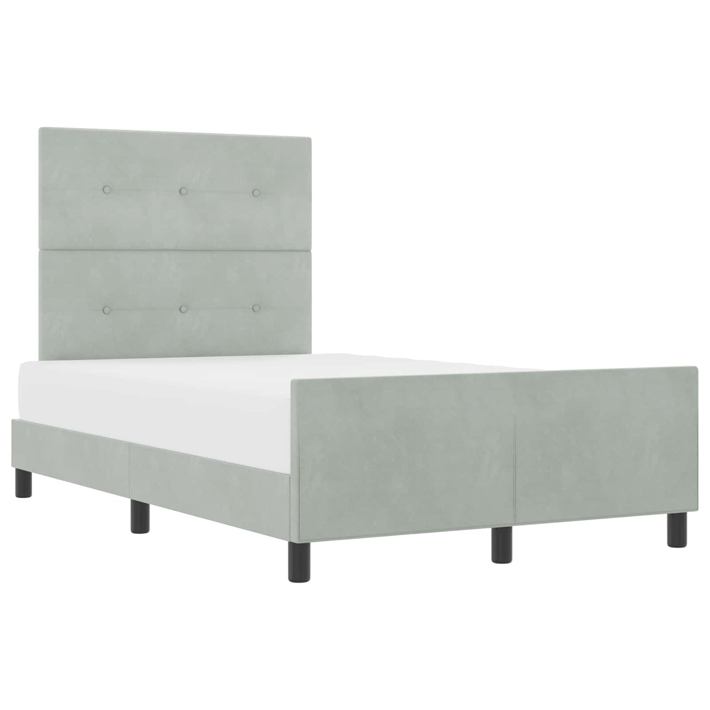 vidaXL Κρεβάτι με ελατήρια Ανοιχτό γκρι 120 x 190 cm Βελούδο