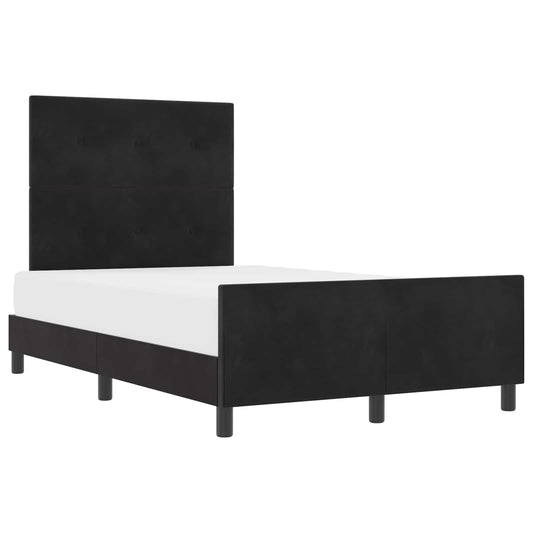vidaXL Κρεβάτι με ελατήρια με κεφαλάρι Μαύρο 120 x 200 cm Βελούδο