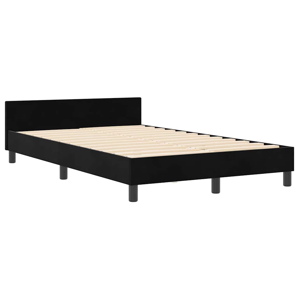 vidaXL Κρεβάτι με ελατήρια με κεφαλάρι Μαύρο 120 x 200 cm Βελούδο