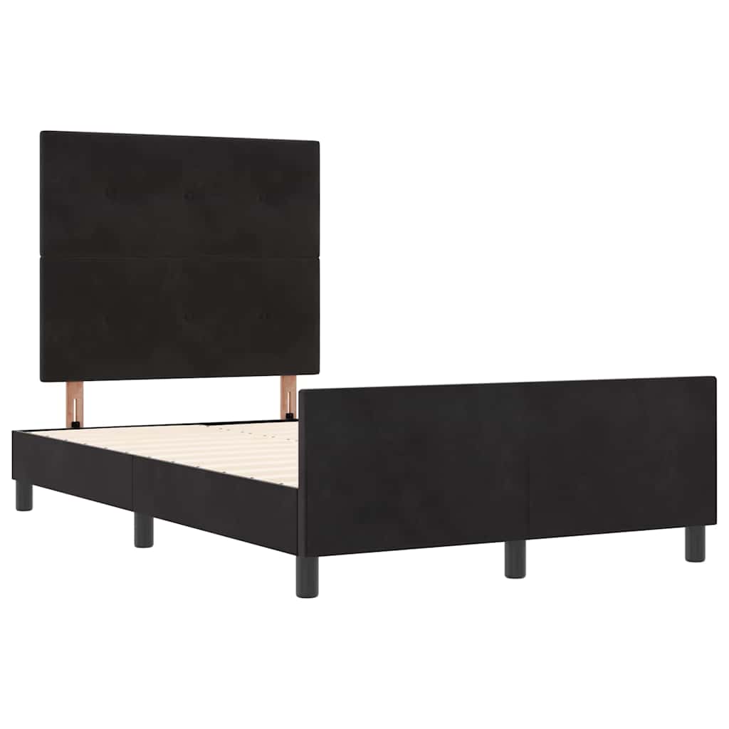vidaXL Κρεβάτι με ελατήρια με κεφαλάρι Μαύρο 120 x 200 cm Βελούδο