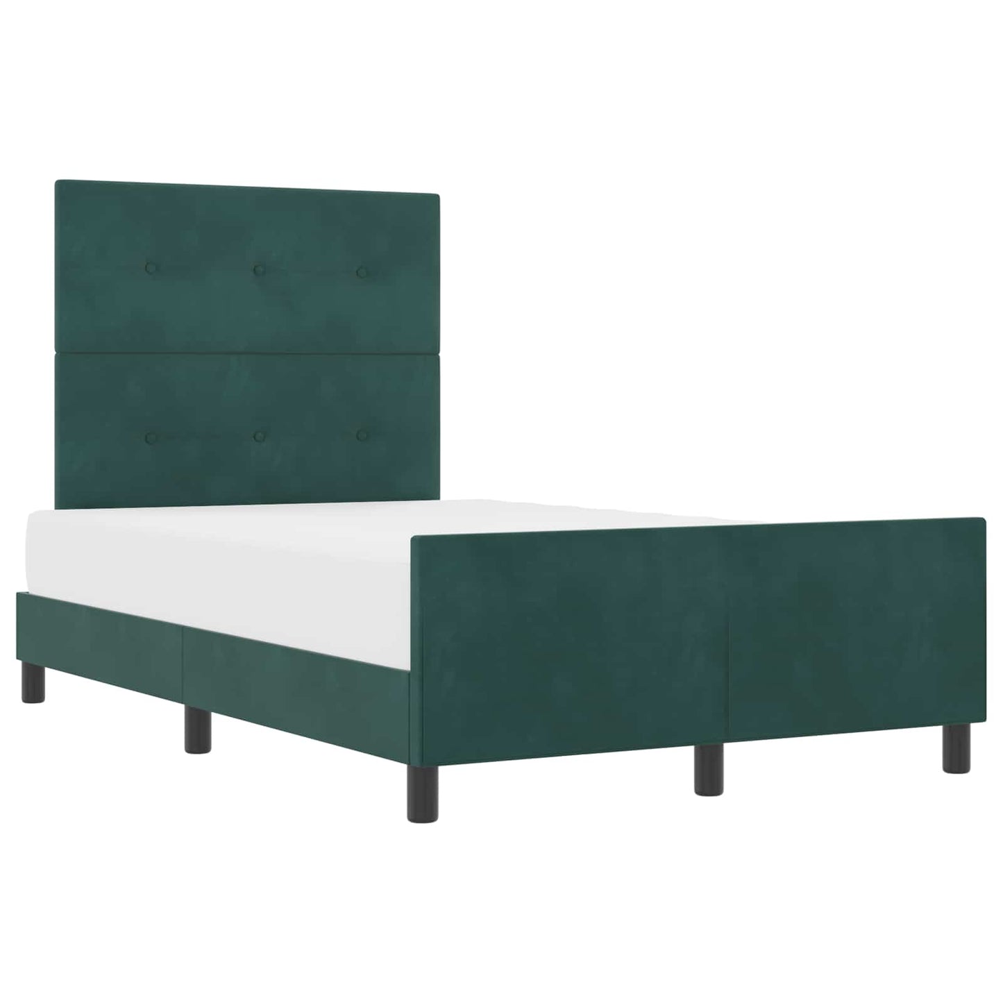 vidaXL Κρεβάτι με ελατήρια Σκούρο Πράσινο 120 x 200 cm Βελούδο
