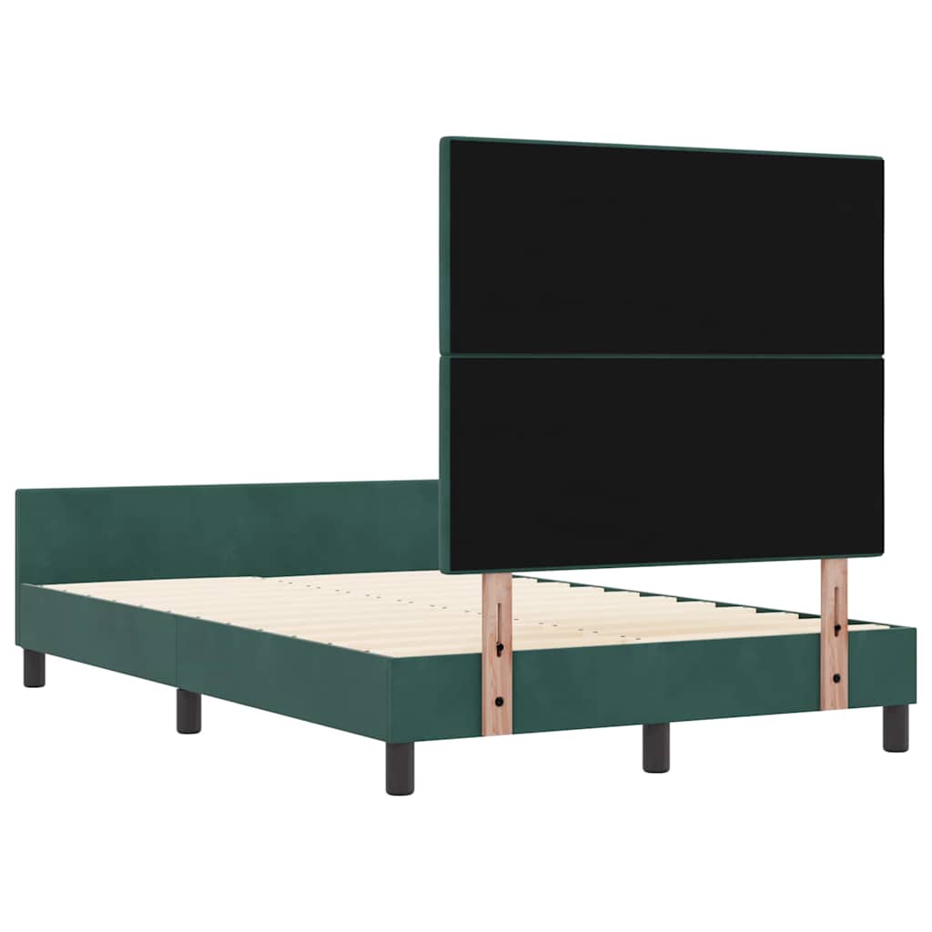 vidaXL Κρεβάτι με ελατήρια Σκούρο Πράσινο 120 x 200 cm Βελούδο